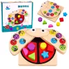 LEAN TOYS Wooden Ladybug Catching Game Educational Puzzle Ladybug Sorter