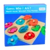 LEAN TOYS Wooden Puzzle Dinosaurs in Eggs Educational Memory Game