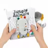 LEAN TOYS Pehme sensoorne raamat sahiseva ja piiksuva elevandiga, hall