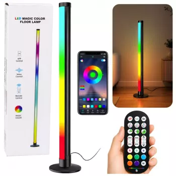 LEAN RGB LED nurgapõrandalamp muusikarežiimi ja kaugjuhtimisega, rakenduse juhtimine, 90 cm