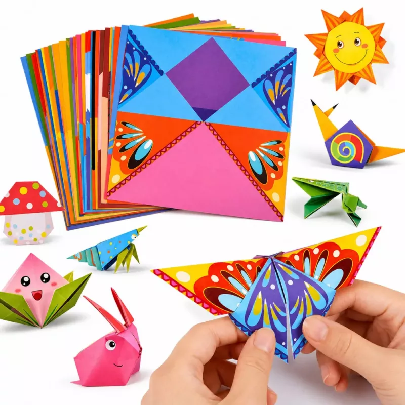 LEAN Origami komplekt värvilise paberi ja juhendiga 100 lehte