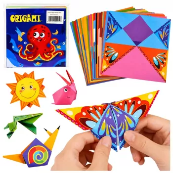 LEAN Origami komplekt värvilise paberi ja juhendiga 100 lehte