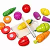 LEAN TOYS Wooden Fruit Vegetable Chopping Board Safety Knife Bucket Set 13 pcs