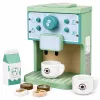 LEAN TOYS Puidust kohvimasina komplekt tasside, piima ja tarvikutega lastele