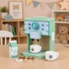 LEAN TOYS Puidust kohvimasina komplekt tasside, piima ja tarvikutega lastele
