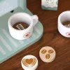 LEAN TOYS Puidust kohvimasina komplekt tasside, piima ja tarvikutega lastele
