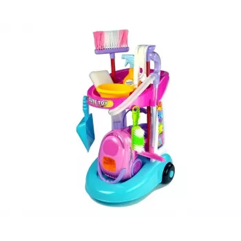 LEAN TOYS Puhastuskomplekt käruga ja tolmuimejaga