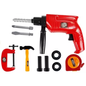 LEAN TOYS Tööriistakomplekt kohvris, puur, kruvid, haamer
