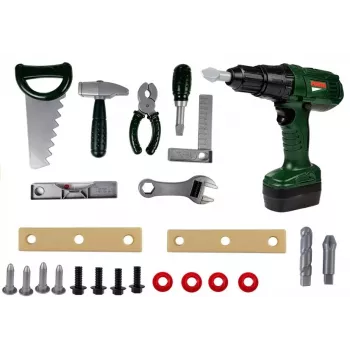 LEAN TOYS DIY Seljakotiga Tööriistakomplekt Puur 100-osaline