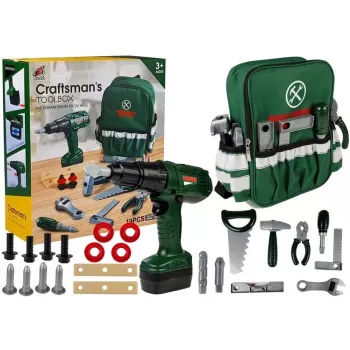LEAN TOYS DIY Seljakotiga Tööriistakomplekt Puur 100-osaline