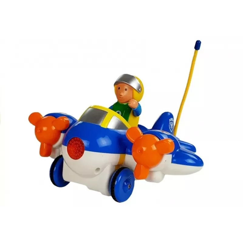 LEAN TOYS Baby R/C Airplane with Remote Control Steering Wheel Blue