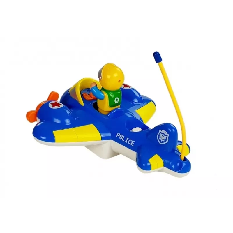 LEAN TOYS Baby R/C Airplane with Remote Control Steering Wheel Blue