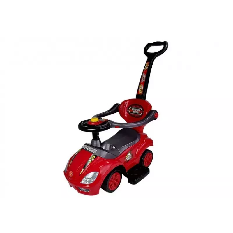 LEAN CARS Toddlers Ride On Push Along with Parent Handle Mega Car 3in1 Red