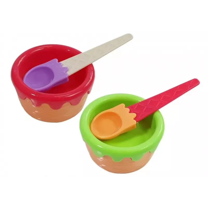 LEAN TOYS Magustoitude, magustoitude, jäätise, küpsiste ja aksessuaaride komplekt - Teeseldud toidumängu komplekt