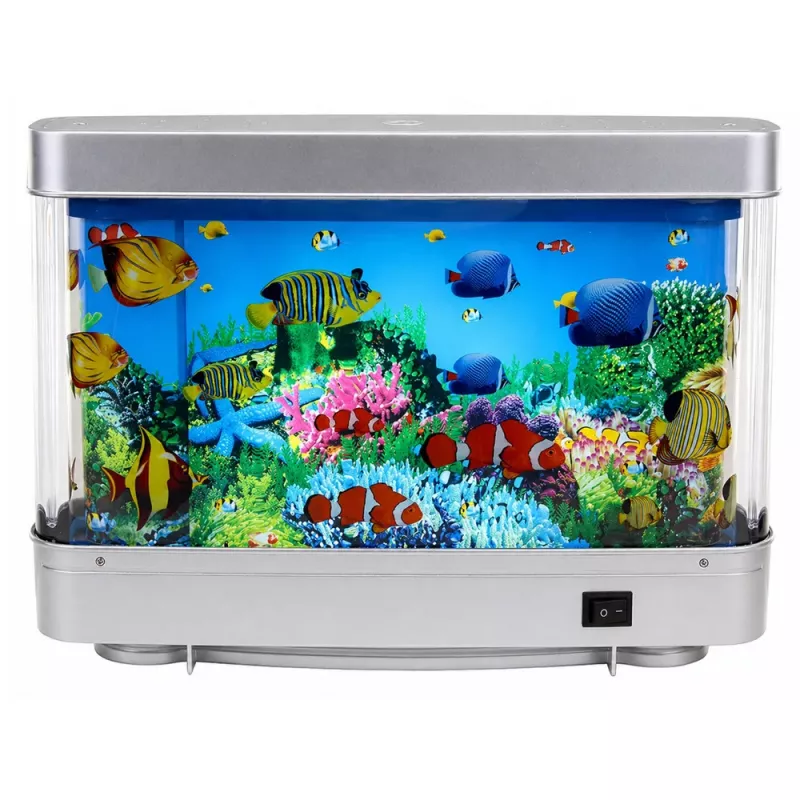 LEAN Artificial Decorative Aquarium LED Night Light 3D Fish Moving Colorful