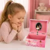LEAN TOYS Üleskeeratav Muusikakarp Ehtekarp Lastele Peegliga Roosa