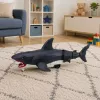 LEAN TOYS RC Shark Remote Controlled Rides, Moves Tail, Lights, Smoke Effect, Black