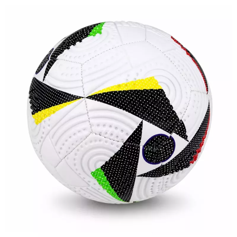 LEAN TOYS Treeningjalgpall muruväljakule, valge mustritega, suurus 5 (22 cm)