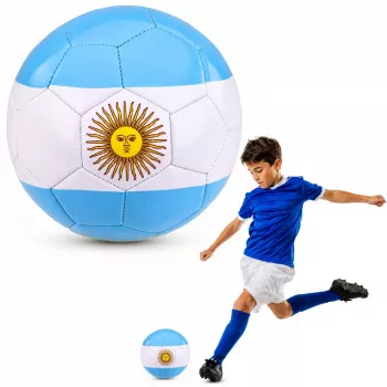 LEAN TOYS treeningjalgpall muruväljakule, Argentina värvid, 22 cm, suurus 5