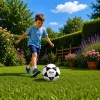 LEAN TOYS Treeningjalgpall muruväljakule must-valge Milasa 22cm suurus 5