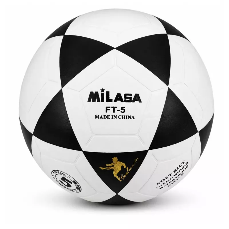 LEAN TOYS Treeningjalgpall muruväljakule must-valge Milasa 22cm suurus 5