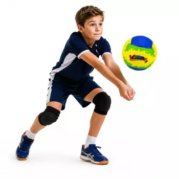LEAN TOYS võrkpalli treeningpall, kollane ja sinine, 22 cm, suurus 5