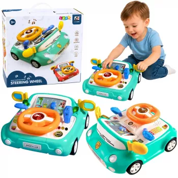 LEAN TOYS Interaktiivne paneel autojuhtimise simulaator autotulede ja -helidega sinine
