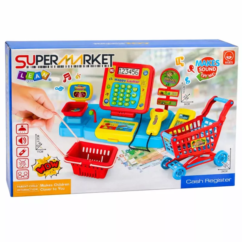 LEAN TOYS Interaktiivne ostukorv skanneri ja kaaluga