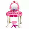 LEAN TOYS Lasten meigilaud tooliga, tuled, föön, tarvikud, helid, roosa