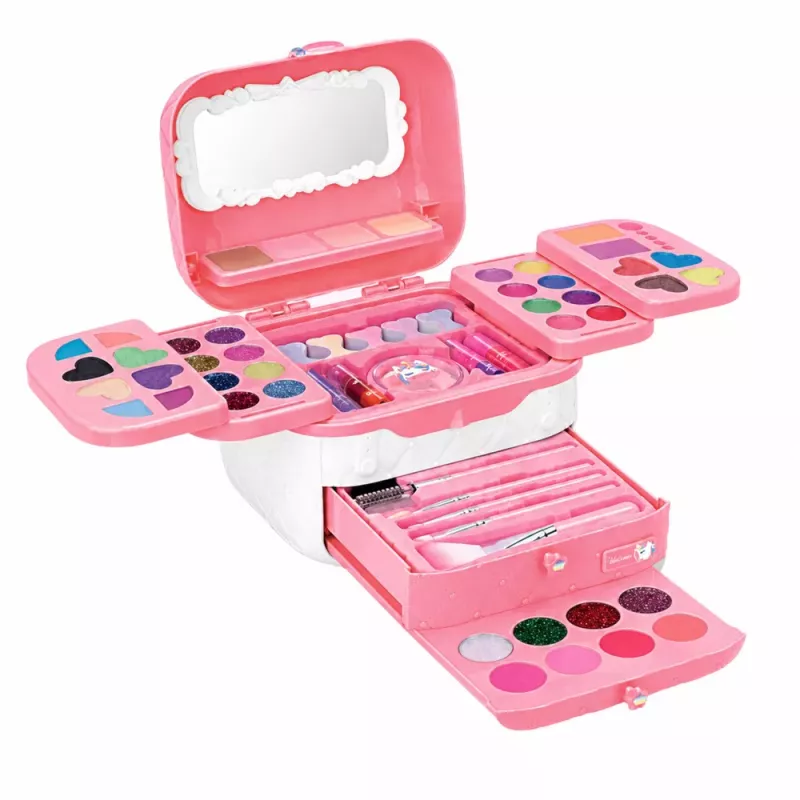 LEAN TOYS Beauty Set Lastekosmeetikakarp Roosa Ükssarvik 72 tk