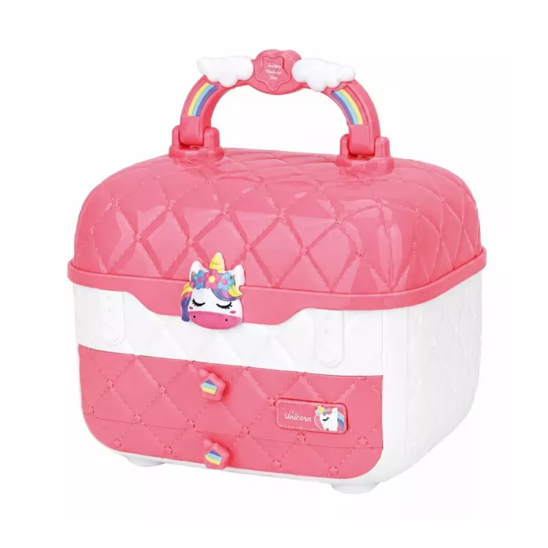 LEAN TOYS Beauty Set Lastekosmeetikakarp Roosa Ükssarvik 72 tk