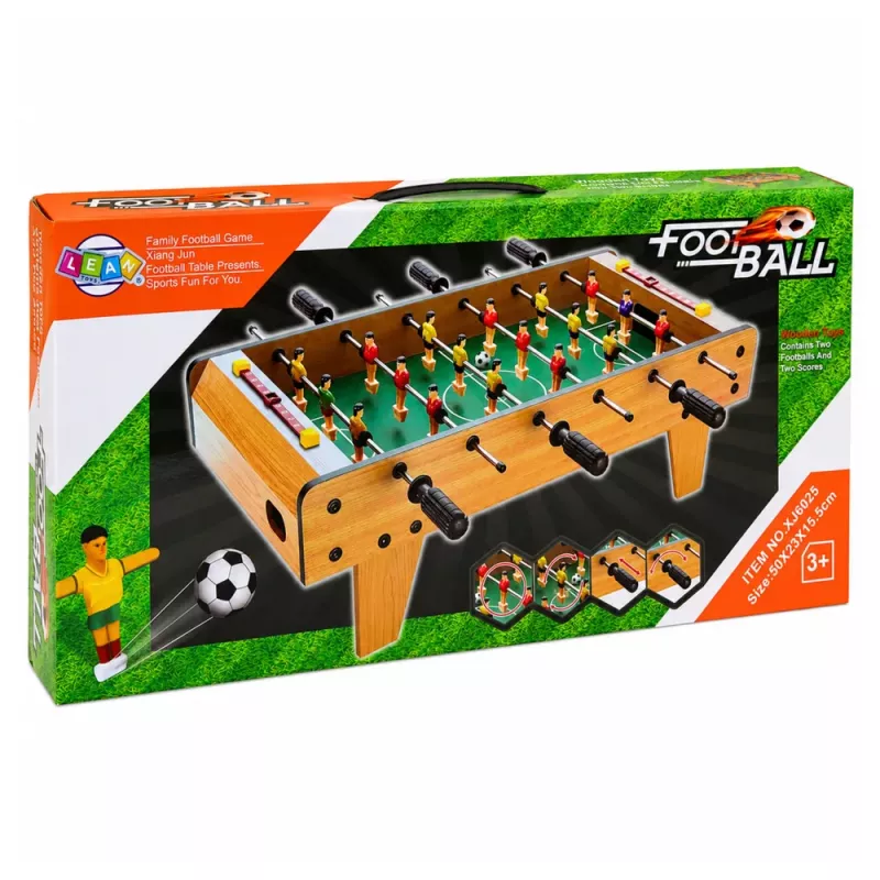 LEAN TOYS Lauajalgpall Mänguautomaat Mini Puidust Mängulaud 50x25 cm