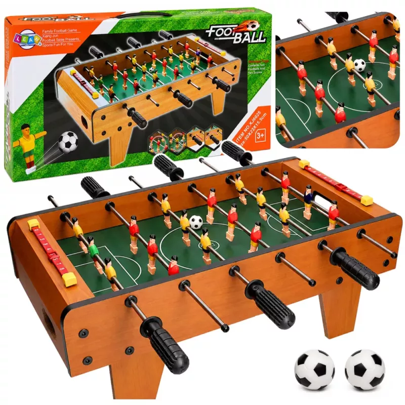 LEAN TOYS Lauajalgpall Mänguautomaat Mini Puidust Mängulaud 50x25 cm