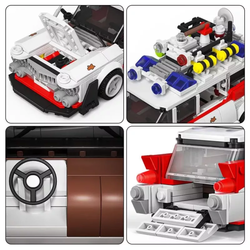 LEAN TOYS Ehitusklotsid Auto Ghost Bus Valge 631 tk