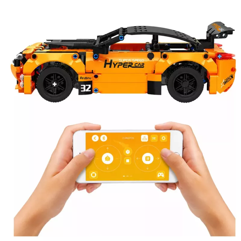 LEAN TOYS RC Auto Kaugjuhitav Ehituse Klotsid Oranž 545 tk.