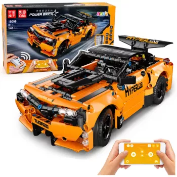 LEAN TOYS RC Auto Kaugjuhitav Ehituse Klotsid Oranž 545 tk.