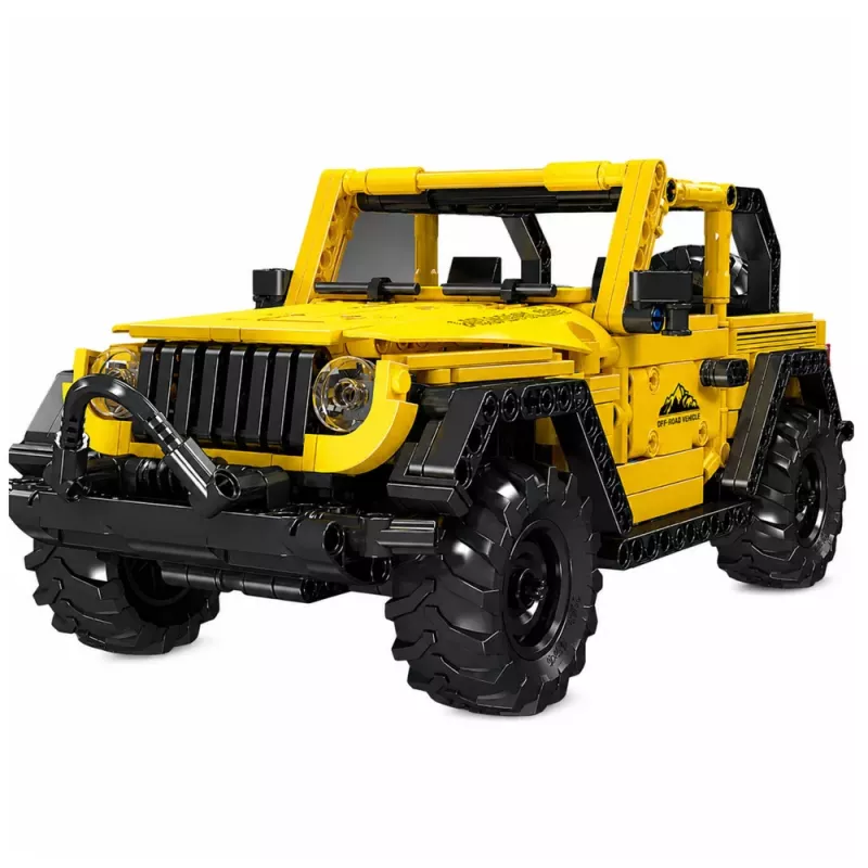 LEAN TOYS Ehitusklotsid Auto Maastikusõiduk Wrangler Kollane 746 tk
