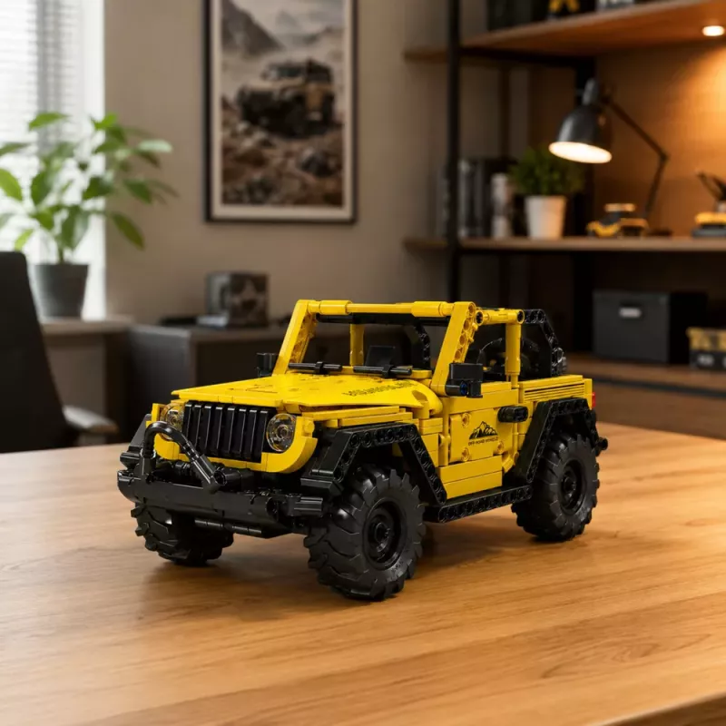 LEAN TOYS Ehitusklotsid Auto Maastikusõiduk Wrangler Kollane 746 tk