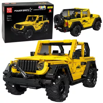 LEAN TOYS Ehitusklotsid Auto Maastikusõiduk Wrangler Kollane 746 tk