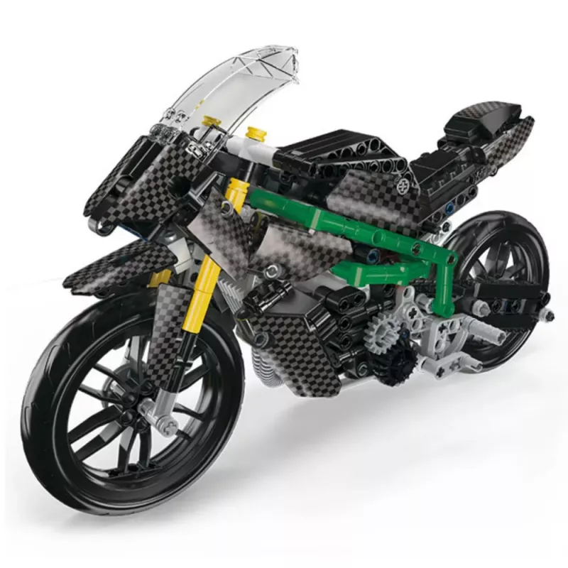 LEAN TOYS Ehitusklotsid Võidusõidumootorratas Sport Must 656 tk