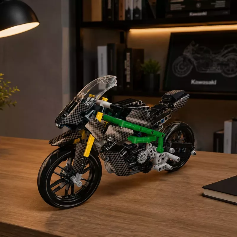 LEAN TOYS Ehitusklotsid Võidusõidumootorratas Sport Must 656 tk