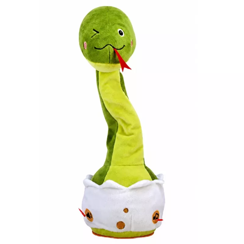 LEAN TOYS Plush Dancing Snake Interactive Musical Sounds Mascot Green