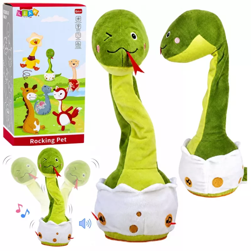 LEAN TOYS Plush Dancing Snake Interactive Musical Sounds Mascot Green