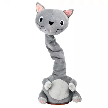 LEAN TOYS Plush Dancing Cat Interactive Toy Musical Sounds Mascot Gray