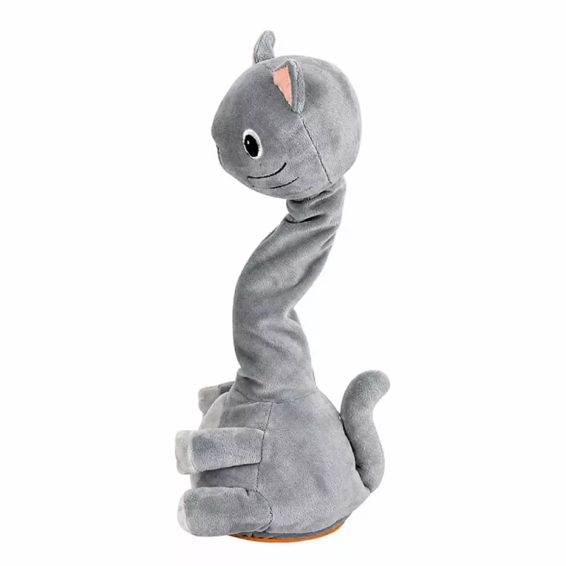 LEAN TOYS Plush Dancing Cat Interactive Toy Musical Sounds Mascot Gray