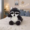 LEAN TOYS Plush Toy Cuddly Animal Raccoon White and Gray 25 cm