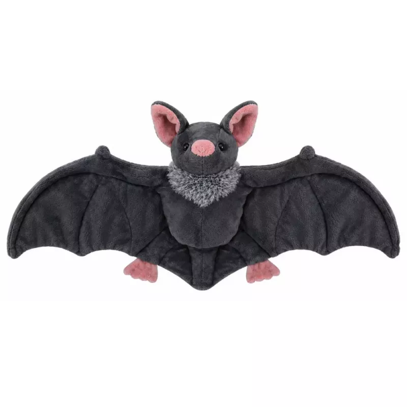 LEAN TOYS Plush Toy Bat with Foldable Wings Gray 57 cm