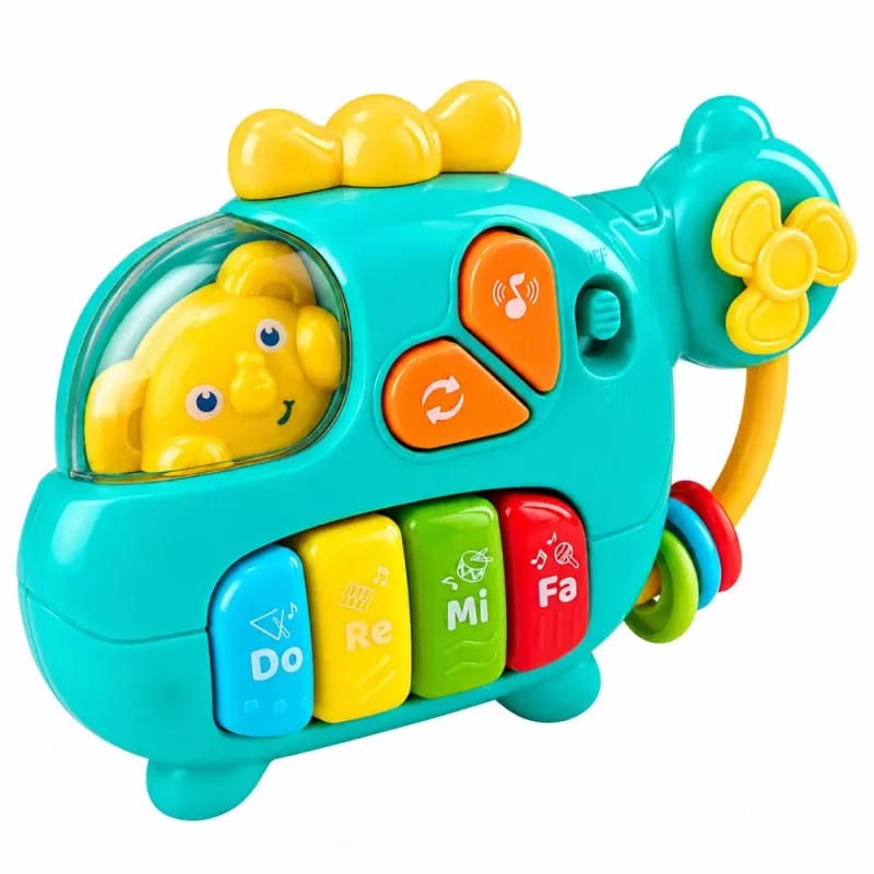 LEAN TOYS Musical Helicopter Educational Piano for Toddlers Melodies Sounds