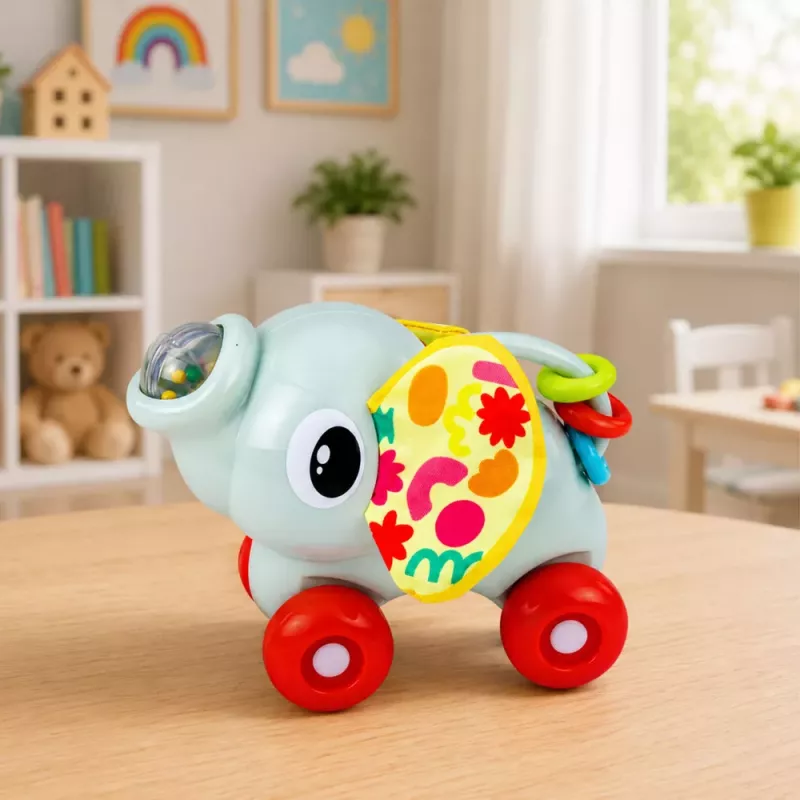 LEAN TOYS Interaktiivne sensoorne mänguasi Elevandiauto väikelastele Hall