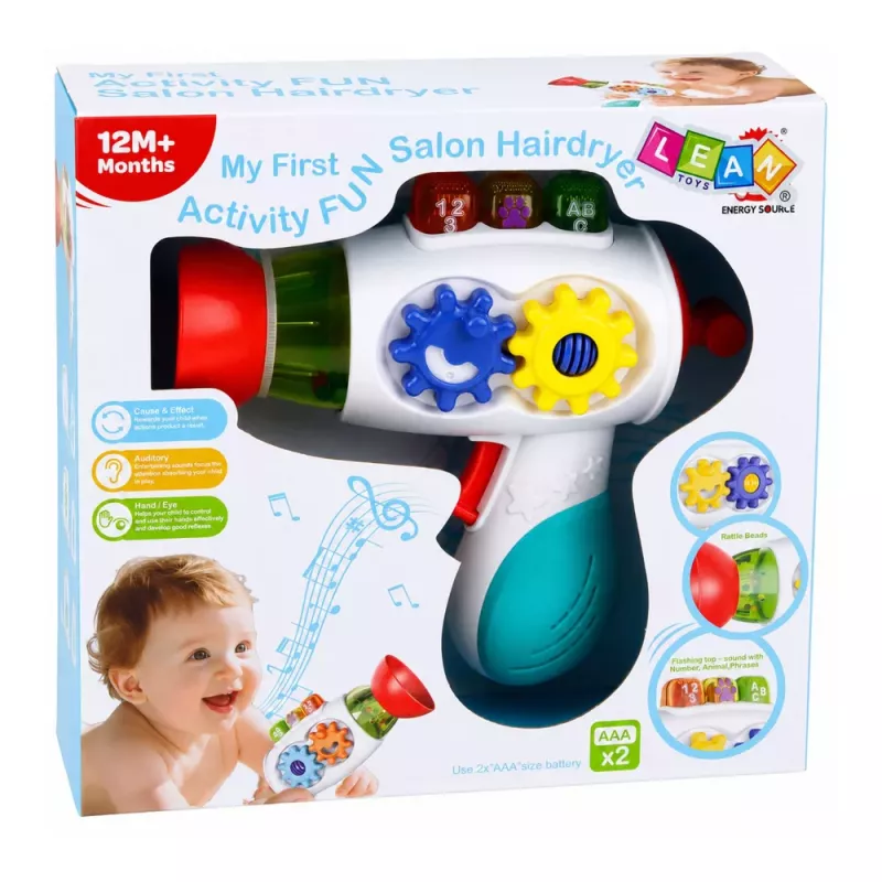 LEAN TOYS Interaktiivne beebikuivati tulede, helide, hammasrataste ja pallidega